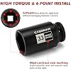 CASOMAN large socket set 1/2- Inch Drive Deep Spindle Axle Nut Impact Socket Set, 6 Point, CR-MO, Metric, 29mm-38mm, 9-Piece 1/2 Dr. Deep Impact Socket Set