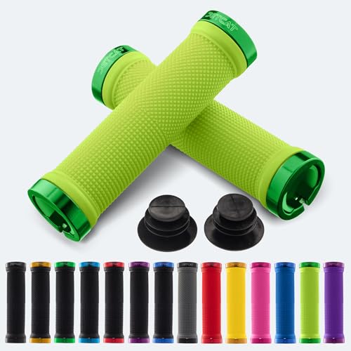 JETCAT Bike Grips, Bike Handlebar Grips, Mountain Bike Grips Handlebar, MTB Grips, Bicycle Grips BMX Grips, Bicycle Handlebar Grips Handles for Adults. Ebike, MTB, Scooter, Lock on, Green