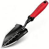 LRLXE Heavy Duty Garden Trowel, Stainless Steel Pointed Hand Shovel with Non‑Slip Rubber Handle, Ideal for Digging, Weeding, Transplanting, Planting Bulbs & Soil Scooping