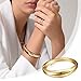 RIOSO Gold Chunky Bracelets for Women Gold Bangles Thick Cuff Big Large Statement Set Women's Bangle Chunky Bracelet