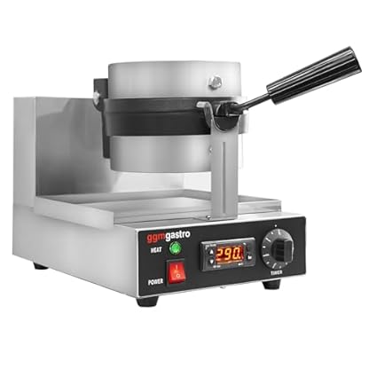 GGM Gastro | WETJ180 | Waffeleisen - Einzeln - Digital - 1,3 kW - Form: Rund - mit 180° drehbarer Backfläche & Temperaturanzeige – Bild 5