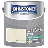 Antique Cream Johnstone’s Wall & Ceiling Soft Sheen Paint 2.5L – Subtle Sheen Finish, Durable & Washable, Quick Dry, Low Odour Interior Paint for Walls & Ceilings