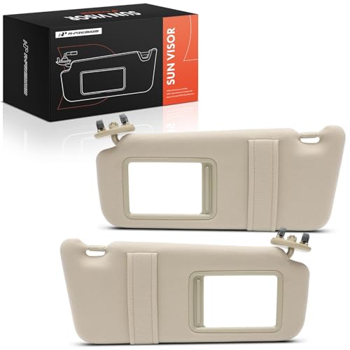 A-Premium Driver & Passenger Sun Visor Compatible with Toyota Camry 2007 2008 2009 2010 2011 - with Vanity Mirror, Beige Color - Replaces 7432006780E0, 7431006750E0 by A-Premium - Used condition - US$31.08