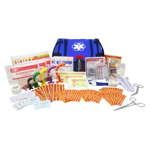Image of Ever Ready First Aid EMS First Responder Fully Stocked Trauma First Aid Kit - Blue