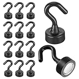 Gjinxi Magnetische Haken, 12 Stück Neodym-Magnethaken Schwerlast zum Aufhängen, Starker Magnet mit Haken Niedlicher Haken für Kreuzfahrt Küche Kabine Büro Klassenzimmer