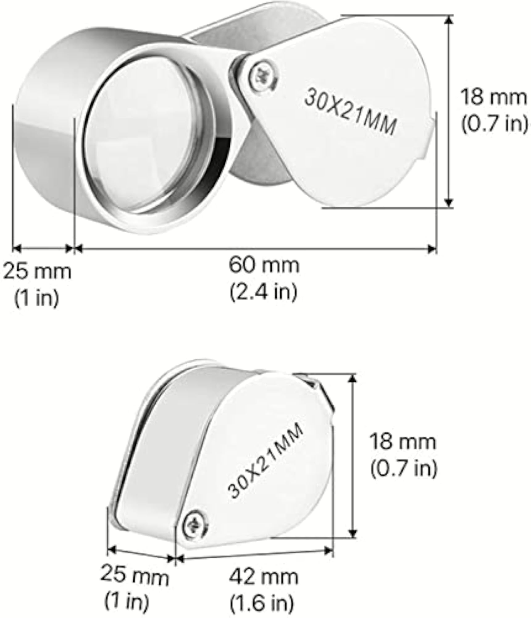 Portable 30X Loupe Magnifier for Jewellery Inspection