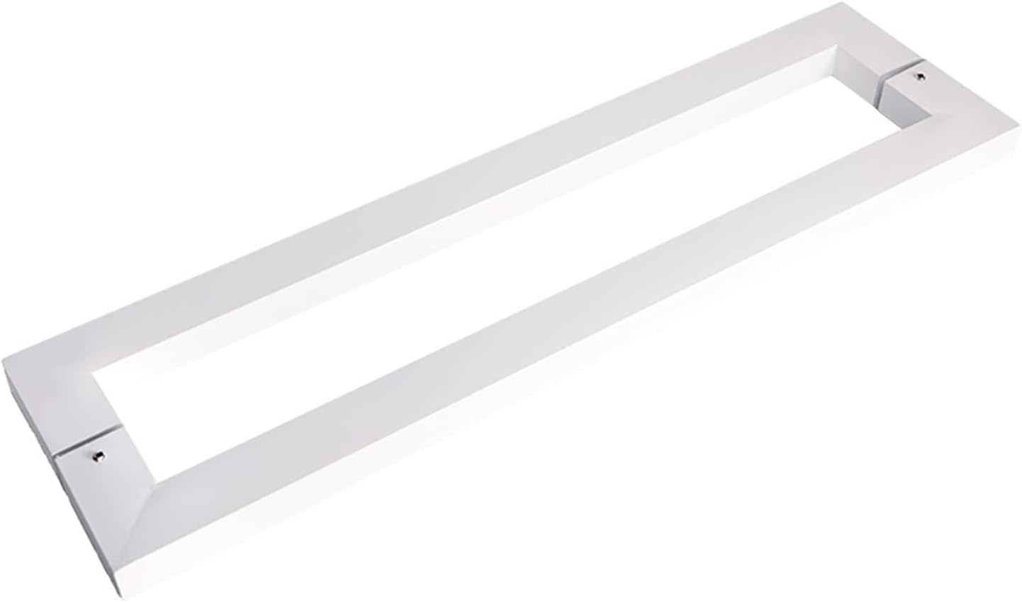 Gate Hardware Stainless Steel White Square Tube Handle Office Glass Door Handle Push-Pull Door Handle Hardware,5 Lengths(Size:600×562mm)