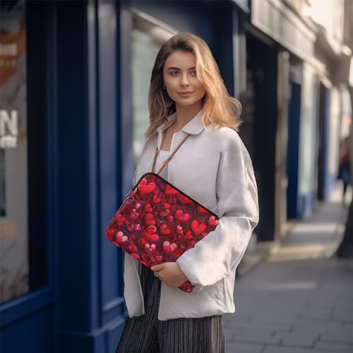 Funda para portátil 13-14 pulgadas con patrón de corazones rojos miniatura 7