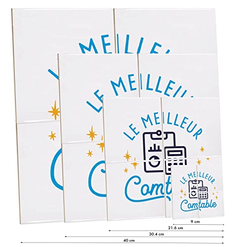 Compte entreprise chiffre décor céramique 4 carreaux muraux - 3