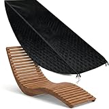 SZKKQKJ Abdeckung Gartenmöbel, schutzhülle gartenliege wasserdicht Winterfest, 166x65x62 cm mit Verstellbarem Kordelzug,für Liegestuhl,Gartenliege Holz,Schaukelstuhl den Außenbereich