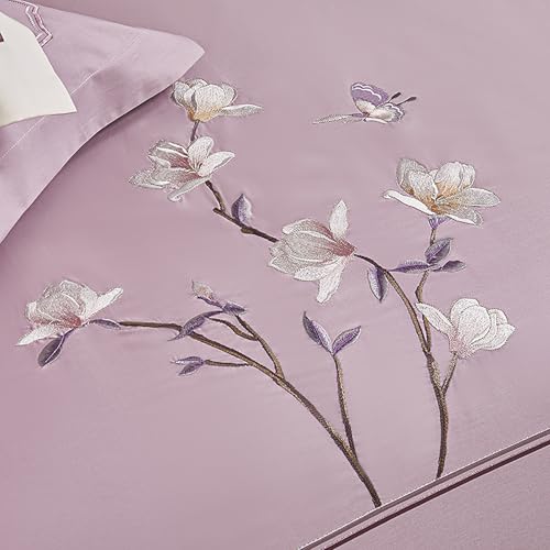Ensemble de housse de couette broderie florale résistant toutes saisons - 6