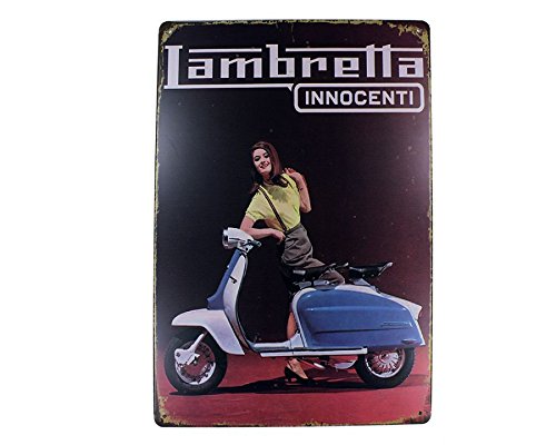 Dekoratif Vintage Metal Pano Vespa Lambretta 20x30