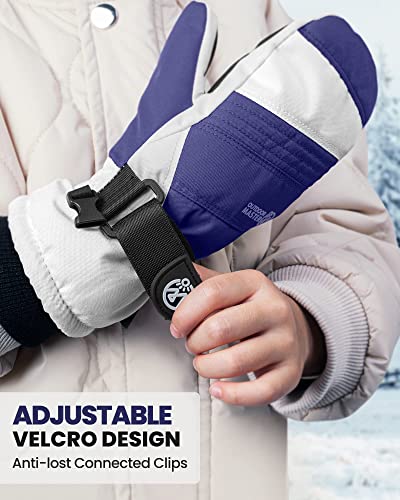 Outdoormaster Kids Ski Gloves, Ultra-Waterproof Ski Mitten, Cold Weather Snow Gloves, Long Cuff Winter Warm Gloves For Skiing, Snowboarding Fits Boys And Girls #TOP3