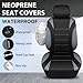 CAR PASS Waterproof Car Seat Covers Front Seats Only with 5mm Composite EVA, Neoprene Car Seat Cover with Separate Headrest Cover, Quick Setup Universal Fit for Car SUV Trucks,Airbag Compatible（Gray