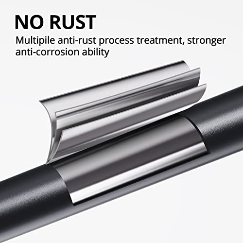 Matte Black Shower Curtain Rod No Drill, 45-72 Inch Adjustable Never Rust Spring Tension Rod Heavy Duty For Shower Stall/Closet/Windows/Rv/Bathroom #TOP2
