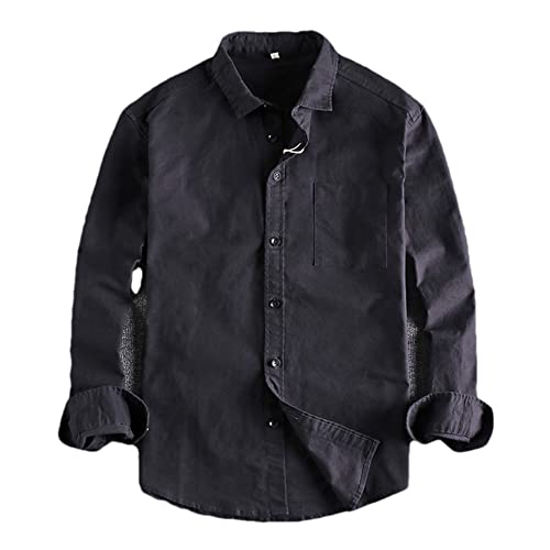 Chemise rétro Vsadsau manches longues de couleur unie premium