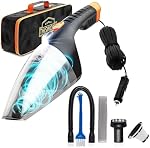 ThisWorx Car Vacuum Cleaner 2.0 - Upgraded w/Built-in LED Light, Double HEPA Filter, 110W High Power Suction, Flexible Nozzle. Includes 3 Attachments