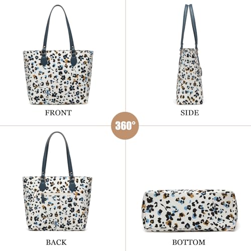 Image of Tote bags for women, tote purse, nylon tote bag, with zipper and pockets, waterproof