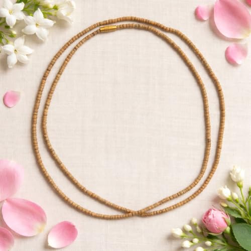 Image of BookMyCostume Spiritual & Devotional Mala Collection - Natural Tulsi Kanthi & Rudraksha Bead Necklaces with Trishul & Religious Pendants - Unisex Ethnic Jewellery for Puja, Meditation, Festivals & Daily Wear