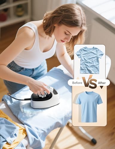 Image of Sundu Mini Steam Iron, Mini Travel Steam Iron, Small Portable Clothes Mini Iron with Rotary Temperature Control, Safety Base for Travel, Quilting & Sewing | Mini Iron for Sewing, White