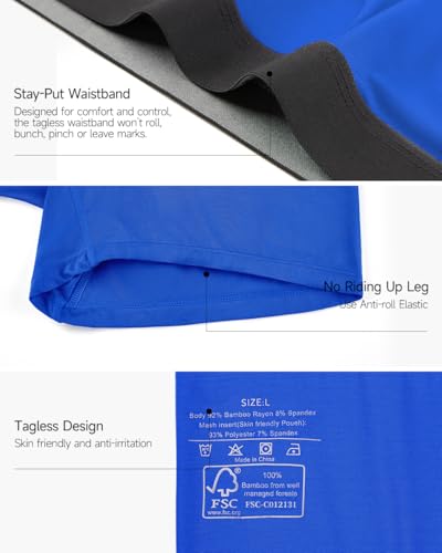 5 Pack Men's Underwear,Rayon Made From Bamboo Boxer Briefs,Ultra Soft Breathable,No Riding Up Long Leg2