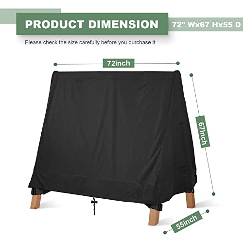 Outdoor Swing Cover A Frame Swing Cover 420D Oxford Porch Swing Cover Patio Swing Cover Waterproof Patio Furniture Cover For Outdoor Furniture With Drawstring 72 X67 X55 Inchblack #TOP3