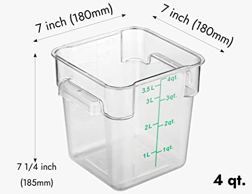 Curta 4-G Pack Food Storage Container With Green Lid - Nsf Commercial Grade In 4.0 Qt thumb #1