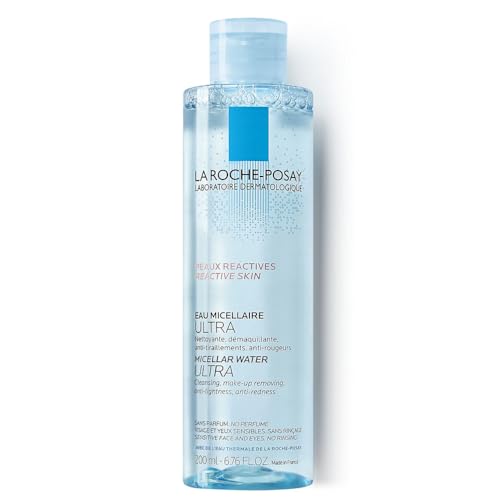 La Roche-Posay, Toleriane, Eau Micellaire, Démaquillant et Nettoyant Visage et Yeux, Adapté aux Peaux Sensibles et Réactives, Sans Parfum, Composition Hypoallergénique et Non Comédogène, 200 ml