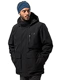 warm wattierte Innenjacke Jack Wolfskin Herren FJAERLAND Jacket 3-in-1-Jacke Wasserdicht Winddicht Atmungsaktiv 3in1-jacke, schwarz, L