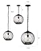 CASAMOTION Pendant Lighting Kitchen Island Entryway Hallway Foyer Clear Glass Black Marble Modern Farmhouse Ceiling Hanging Light fixtures Large Globe Black Chain Kit 13 inch H