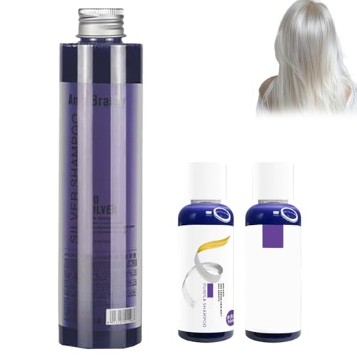 Rostblant 218ml champú anti-amarillo,Viene con un paquete de muestra de 50ml, Champú profesional tonificante púrpura para cabello rubio decolorado, Revitaliza el cabello decolorado