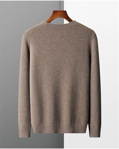 Men's Round Neck Loose Solid Color Thick Base Sweater3