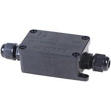 IP68 Waterproof Junction Box - Outdoor Electrical Box, Black Plastic, Polycarbonate & Stainless Steel, Includes Cable Glands, Weatherproof, Ideal for CCTV, LED Lights, Garden, Cctv, Led Lights