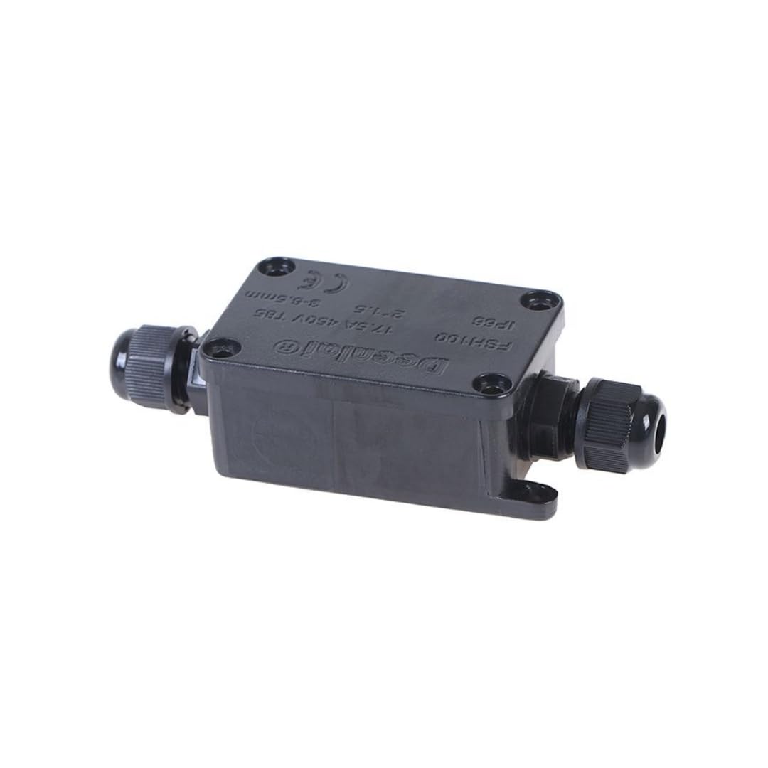 DOMIRA IP68 Waterproof Junction Box, Outdoor Electrical Box, Black Plastic, Polycarbonate & Stainless Steel