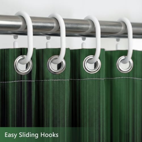 Image of AAtter Green and Black Shower Curtain, Modern Ombre, 72x72 Inch, 12 Hooks