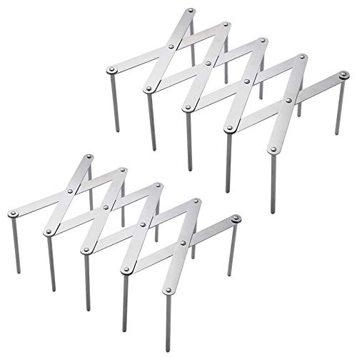 Simin 2 pièces Support pour couvercles en acier inoxydable, Ustensile de cuisine organisateur, Support Désign et Ajustable pour Ranger Casserole Couvercles en Verre Cover