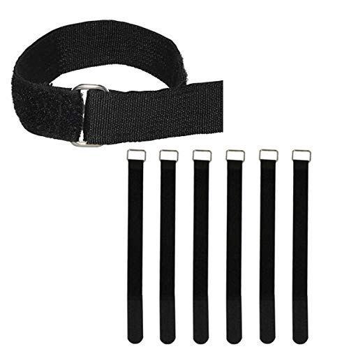 20 Pack herbruikbare haak en lus bevestiging kabel stropdas wraps met metalen gesp, verstelbare multifunctionele haak en lus koord banden om koorden georganiseerd te houden