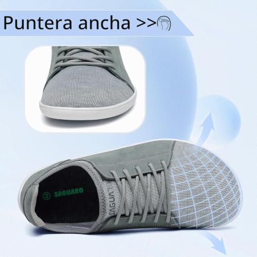 Miniatura 2 de Saguaro Unisex Barefoot Zapatillas Luck Iii-Minimalistas Casual Zapatos Ligeros Comodas Knit Calzado Descalzo Gr.42