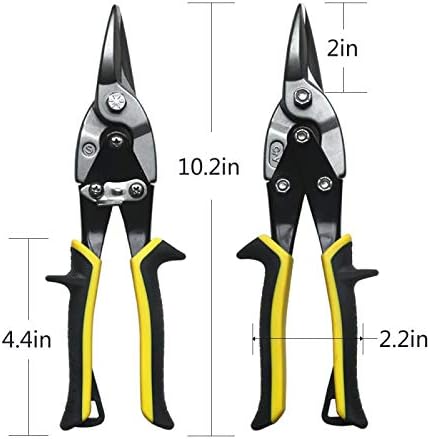 Metal Shears Aviation Snip Set 3 Pack Tin Snips Cutters - Left, Right and Straight Metal Cutting Shears - Snips for Sheet Metal -Cutting Pliers Snip