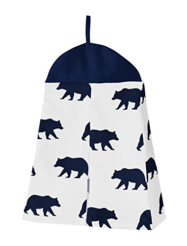 Navy Blue, Gold, And White Patchwork Big Bear Boy Baby Crib Bedding Set By Sweet Jojo Designs - 4 Pieces #TOP4