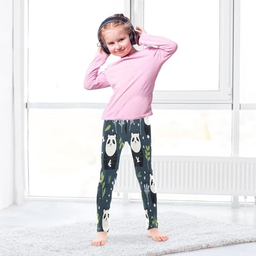 Bolaz Toddler Girls Leggings Printed Yoga Pants Leggings Green Leaves Panda for Kids4