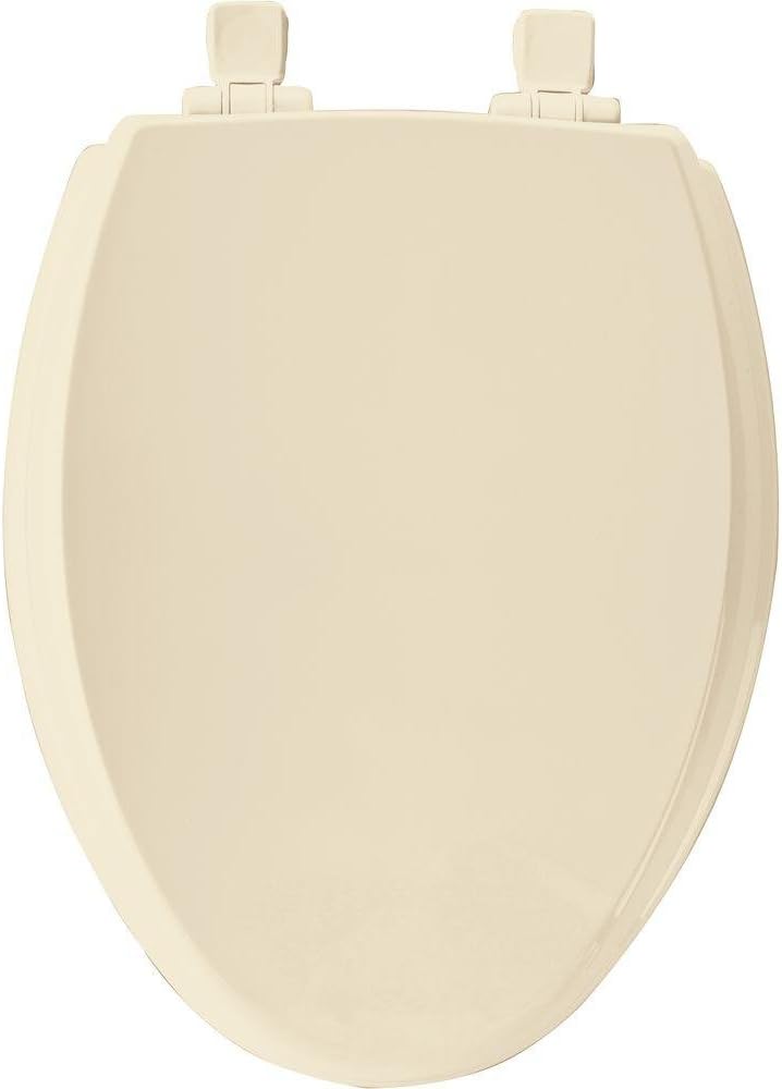 Bemis 7M1570SLOW 346 Slow Close Lift Off Flip Cap Elongated Closed Front Toilet Seat, Biscuit/Linen
