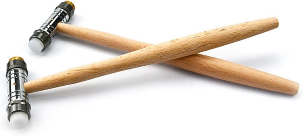 Wooden Handle Hammer Replaceable Dual- Design for Watch and Jewelry Repair for Crafts and Small Hardware Fixes