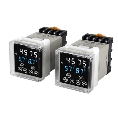 Relais temporisé numérique DH48S-2Z DC24V programmable rail Din 8 broches avec socle