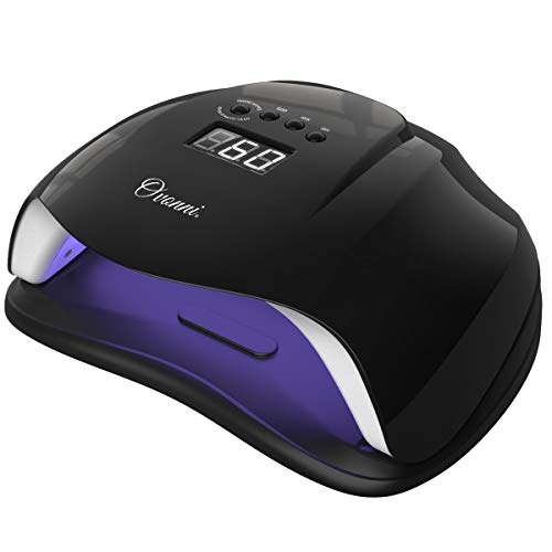 UV LED Nail Dryer Curing Lamp for Gel Polish, Ovonni 54W Nail Light for Nail Art 10s/30s/60s/99s Automatic Sensor Quick Dry with LCD Display for Fingernail Toe nail Gel Nail Based Polish (Black)