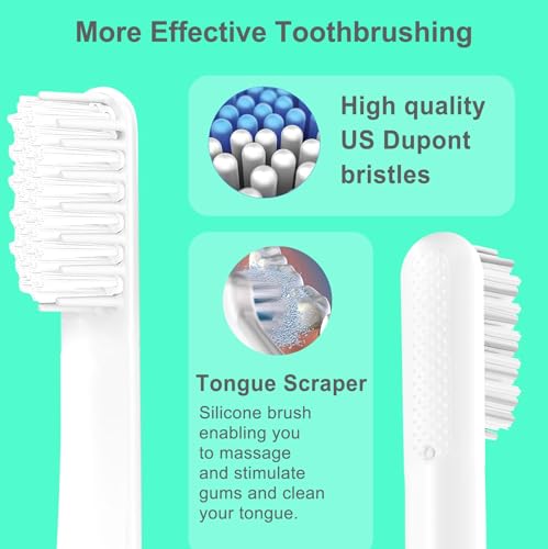 4-Pack White Electric Toothbursh Replacement Head Compatible with Quip Electric Toothbrush Refill Brush Head Soft - Thumbnail 4