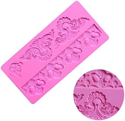 Miniatura 7 de Anyana Fleur de lis Impression Lace - Molde de silicona para Sugarcraft, decoración de pasteles, decoración de cupcakes, fondant, joyas, arcilla