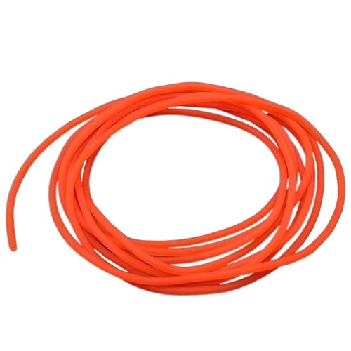 flexiable rubber High Resilient Elastic Tube Natural Latex Tensile Rubber Hoses 2mm 3mm 4mm 5mm 6mm Solid Stretch Tension Rope Fluorescent Orange drain elastic (Size : 1 Meter, Color : OD 2.2mm)