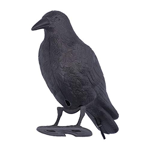 WOHPNLE Crow Decoys, Simulation Crow Statue Hunting Bait Decoys Black Crow Figuring Garden Statues Fake Crow Plastic Black Crow for Outdoor Garden Decoration?