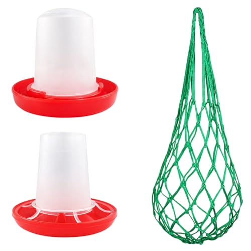 Feeder 3-Piece Set Complete Poultry Feeding System with Mini Feed Tube and Water Dispenser Suitable for Brooder Enclosures and Small Farms Includes 160G Feed Tube 160ML Water Bucket and Green Feed